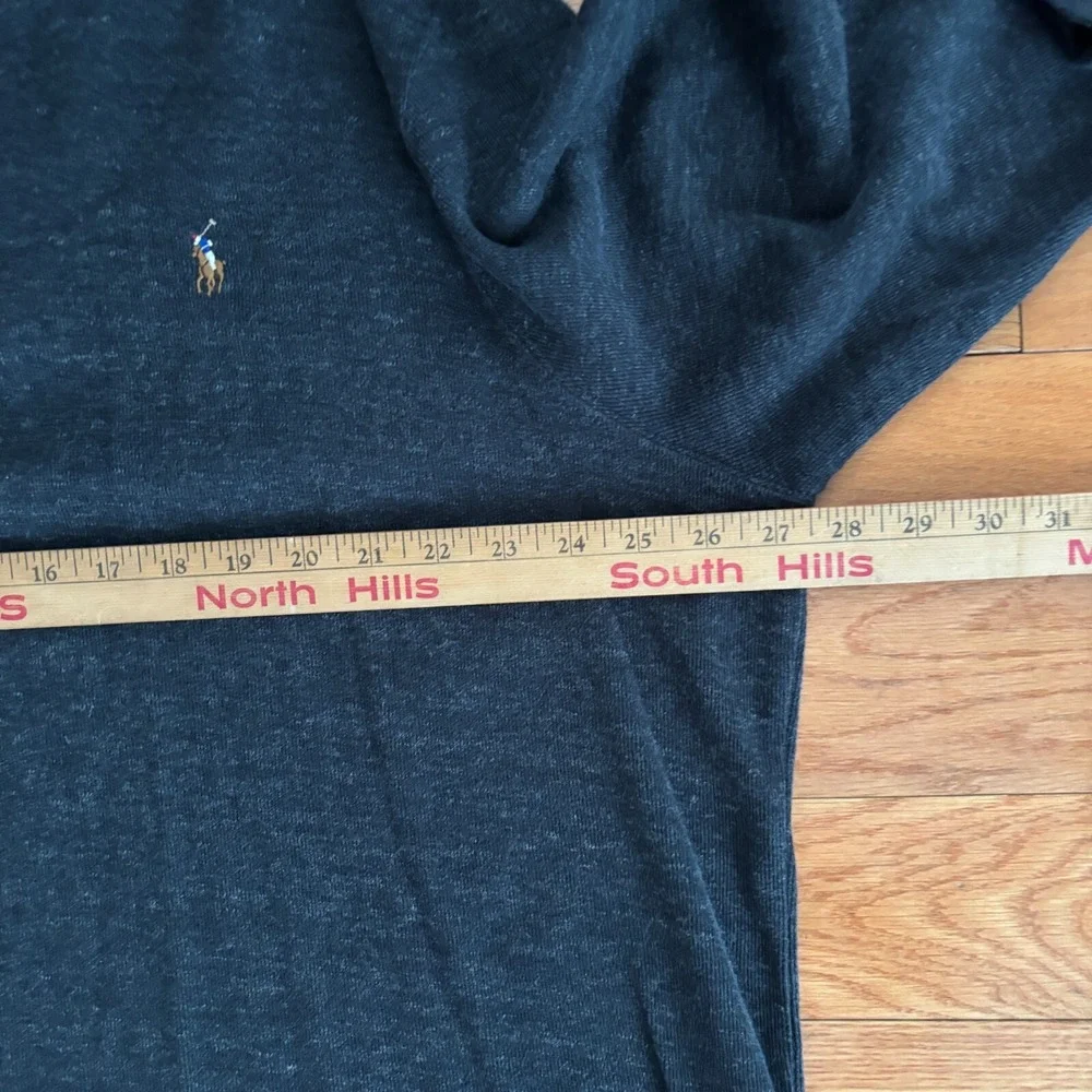 Polo Ralph Lauren Estate Rib 1/4 Zip Sweater Mens XXL Gray Pullover Flesh Pony‎